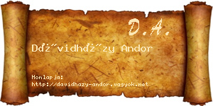 Dávidházy Andor névjegykártya