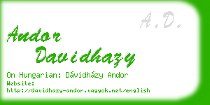 andor davidhazy business card